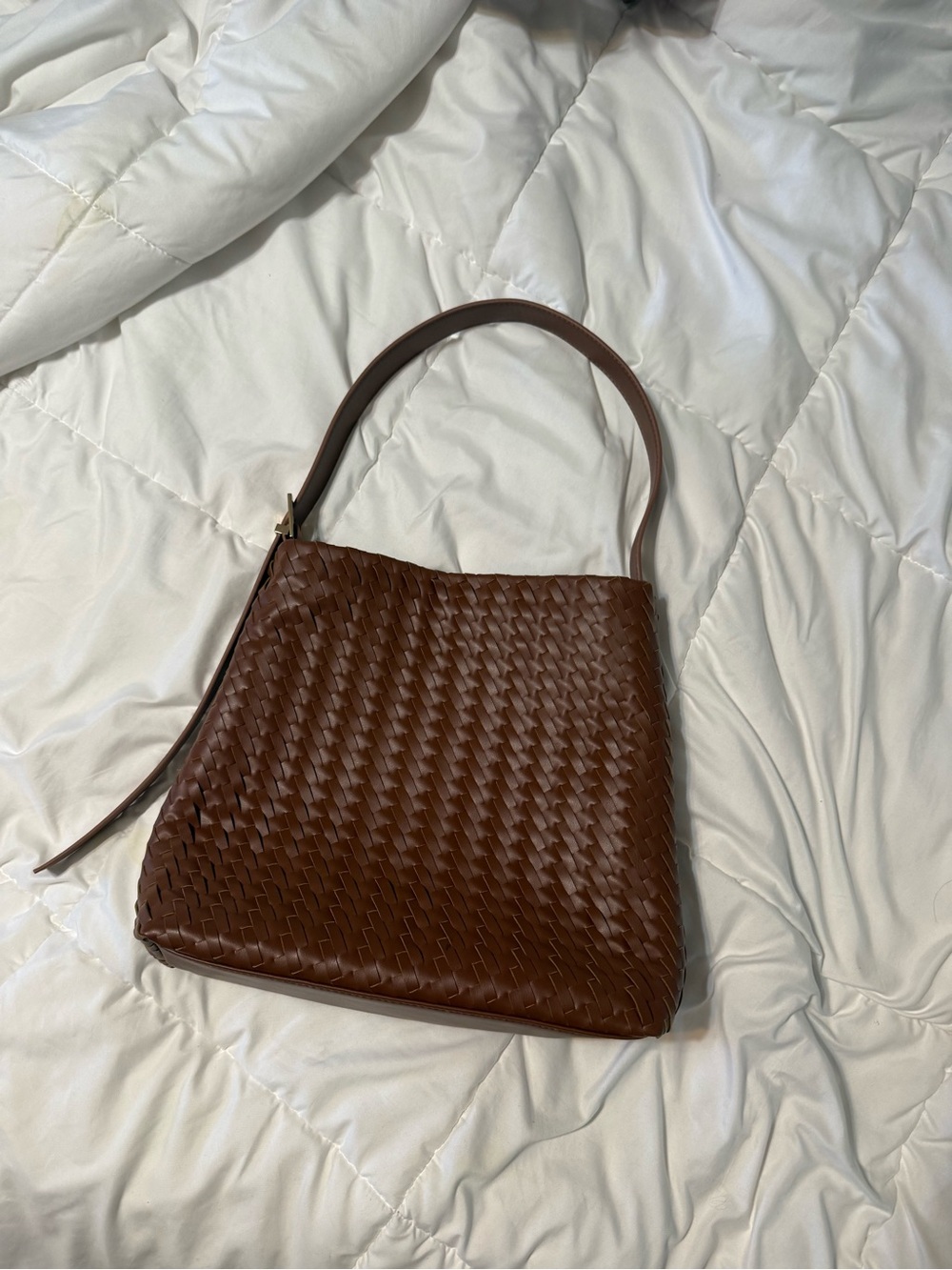 Woven Brown Shoulder Bag